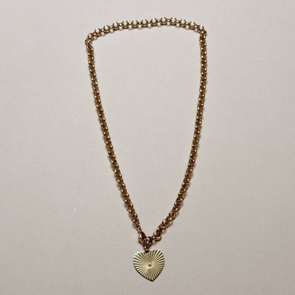 Gold Heart Pendant Necklace S981 - Picture 3 of 4